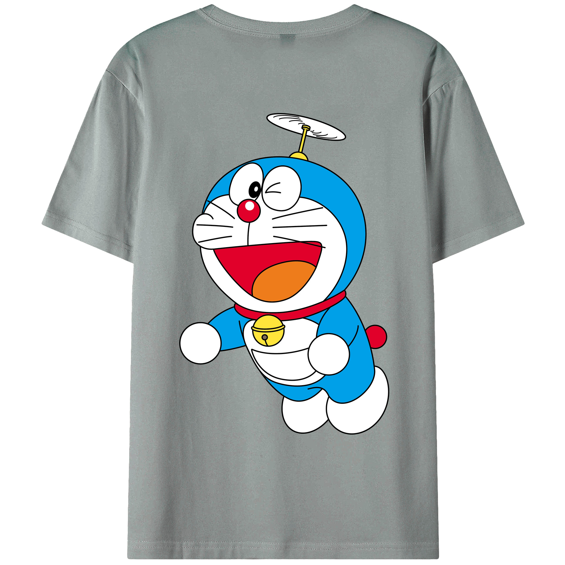 （画像用） ドラえもん Doraemon 綿100％ メンズ半袖Tシャツ（バックプリント） 通気性